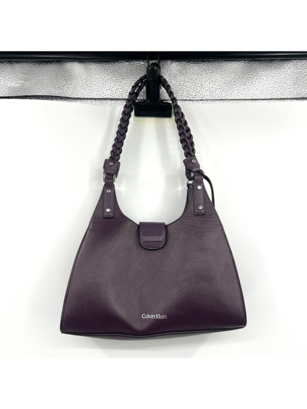 Calvin Klein Purple Leather Shoulder Bag - Picture 2 of 5